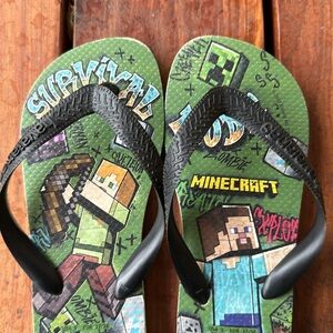 🩴 🏖️ Minecraft 🩴🏖️ Flip Flops (HAVAIANAS) kids size 5